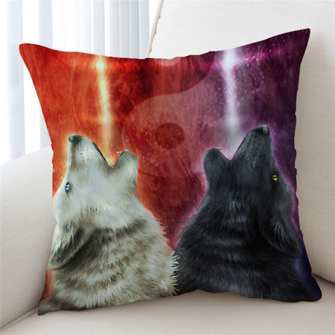 Image of Ying Yang Wolves Cushion Cover - Beddingify