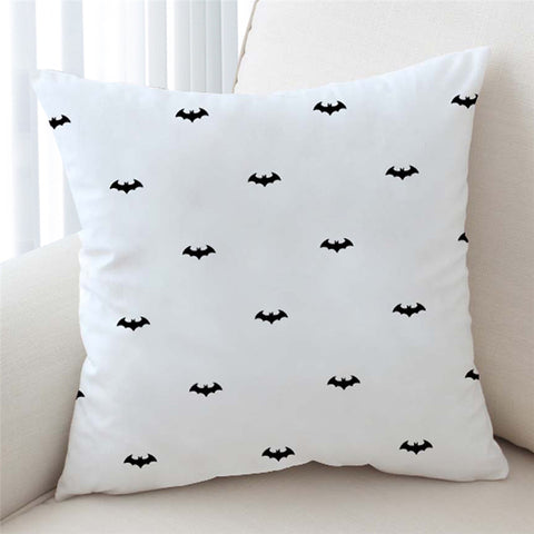 Image of Bat Patterns White Cushion Cover - Beddingify