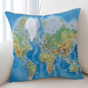 World Map Cushion Cover - Beddingify