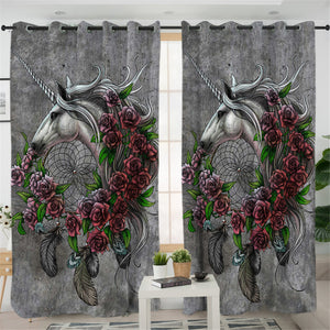 Unirose Grey 2 Panel Curtains