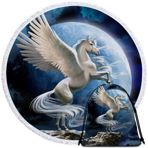Mythical Pegasus Round Beach Towel Set - Beddingify