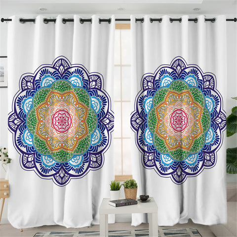 Image of Mandala Themed 2 Panel Curtains