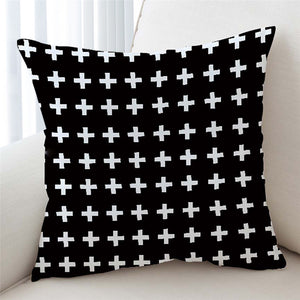 Cross Pattern Black Cushion Cover - Beddingify