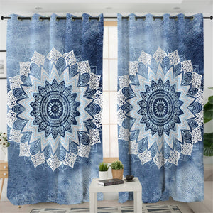 Blue Mandala 2 Panel Curtains