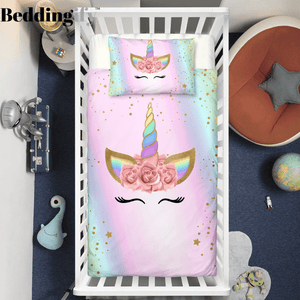Pink Unicorn Lash Crib Bedding Set - Beddingify
