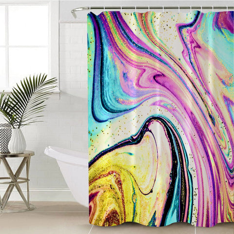 Image of Abstract Color Flow Shower Curtain