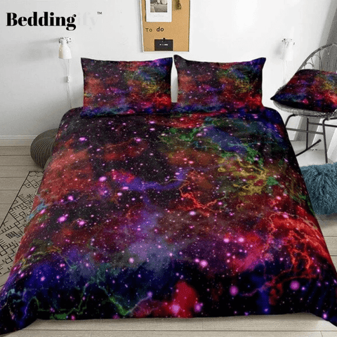 Image of Multicolor Outer Space Bedding Set - Beddingify