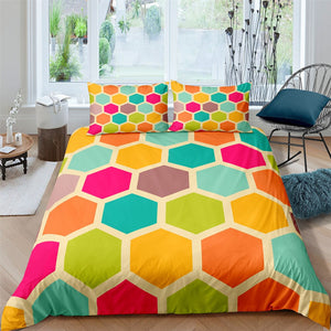 Colorful Hexagon Bedding Set