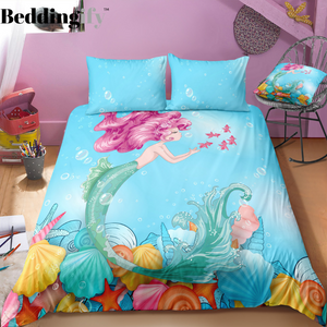 Blue Bubble Mermaid Bedding Set - Beddingify