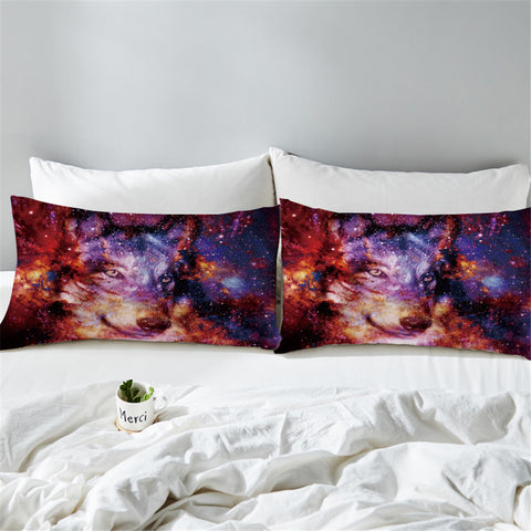 Image of Nebula Wolf Pillowcase