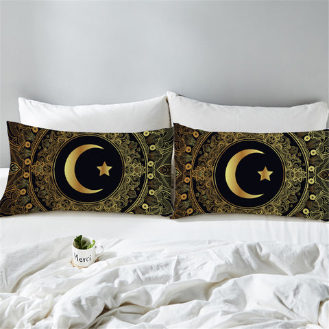 Image of Moon&Star Mandala Motif Pillowcase