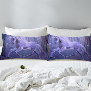 3D Purplish Unicorn Pillowcase