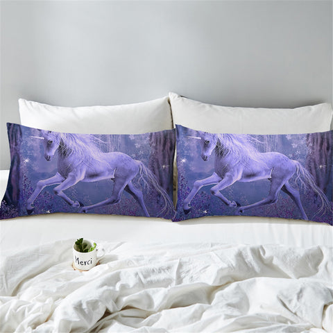Image of 3D Purplish Unicorn Pillowcase