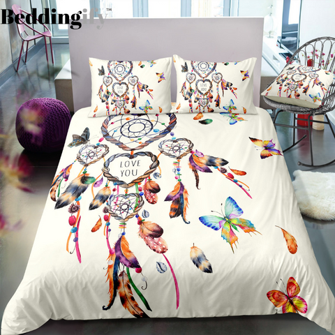 Image of Butterflies Dreamcatcher Bedding Set - Beddingify
