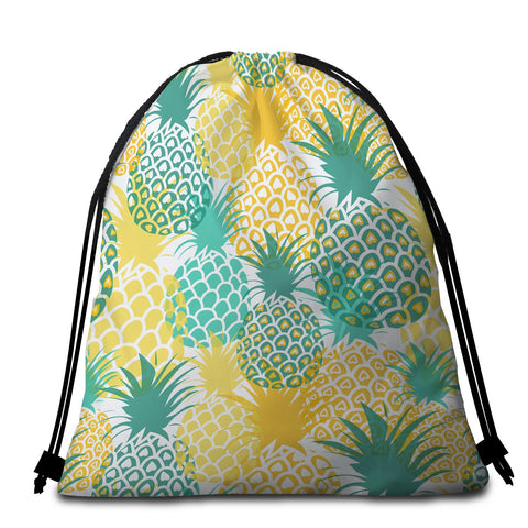 Image of Happy Ananas Round Towel Set - Beddingify