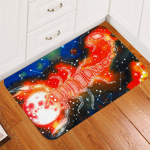 Image of Red Scorpio Constellation Door Mat