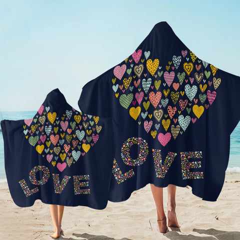 Image of Love Heart Shape SW2181 Hooded Towel