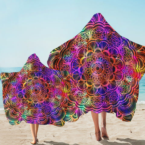 Image of Colorful Mandala SW2193 Hooded Towel