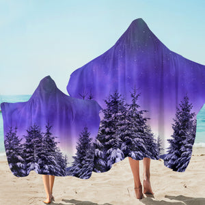 Winter Forest Purplish SW1741 Hooded Towel