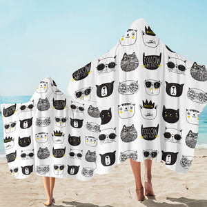 Cat Faces SW2472 Hooded Towel