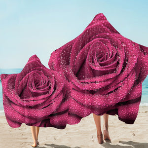 3D Purple Rose SW2185 Hooded Towel