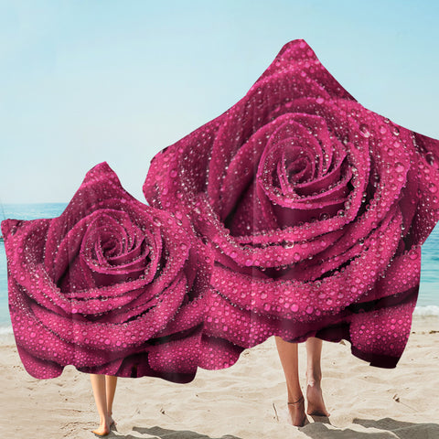 Image of 3D Purple Rose SW2185 Hooded Towel
