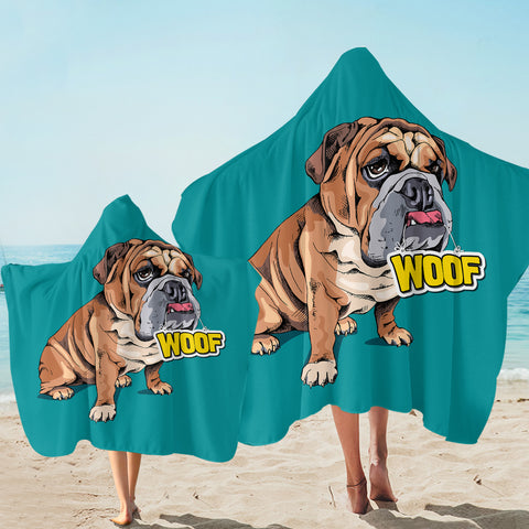 Image of Woof Pug SW2514 Hooded Towel