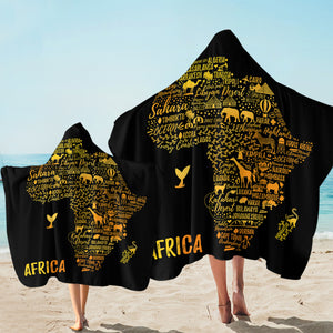 Africa Continent SW1761 Hooded Towel