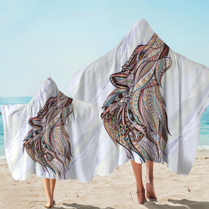 Stylized Howling Wolf Hooded Towel