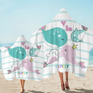 Whale Family SW2428 Hooded Towel