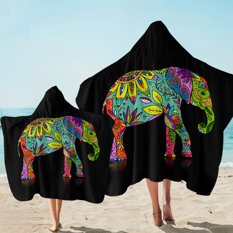 Image of Stylized Elephant SW2014 Hooded Towel