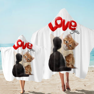 Love You Cat SW2427 Hooded Towel