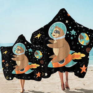 Slothtronaut Space SW1627 Hooded Towel