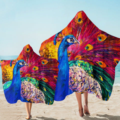 Image of Painted Peacock SW2236 Hooded Towel
