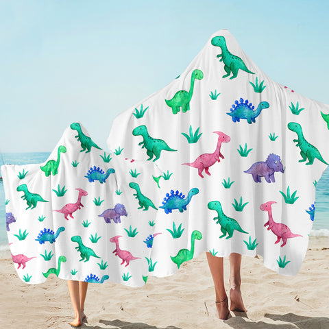 Image of Toy Dinosaurs White SW1745 Hooded Towel