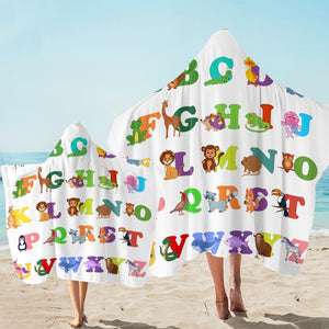 Cute Animal Alphabet SW1712 Hooded Towel