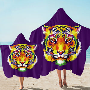 Tiger Purplish SW2049 Hooded Towel