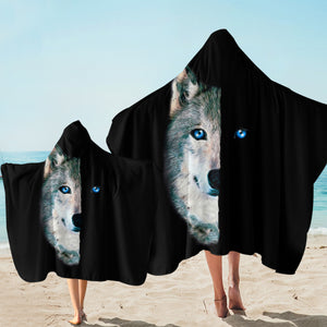 2 Sides Wolf Black SWLS1675 Hooded Towel