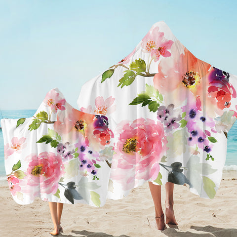 Image of Flowers SW2410 Hooded Towel