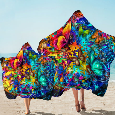 Image of Hallucinating Butterflies SW2253 Hooded Towel