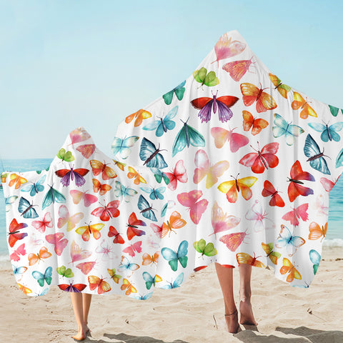 Image of Colorful Butterflies SW2029 Hooded Towel