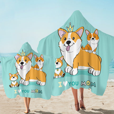 Image of Corgi Fam SW2432 Hooded Towel