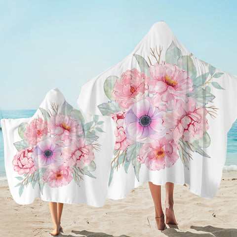Image of Pastel Flowers SW2411 Hooded Towel