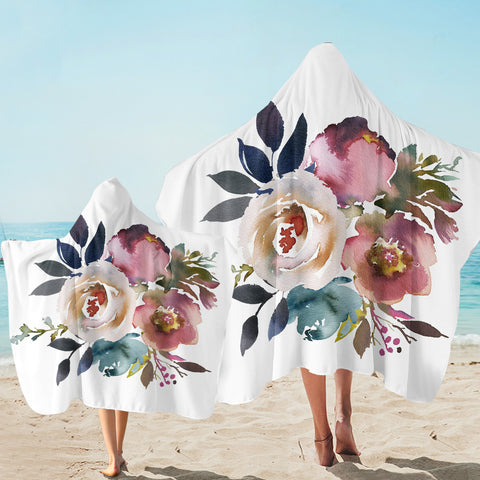 Image of Pretty Flowers SW2413 Hooded Towel