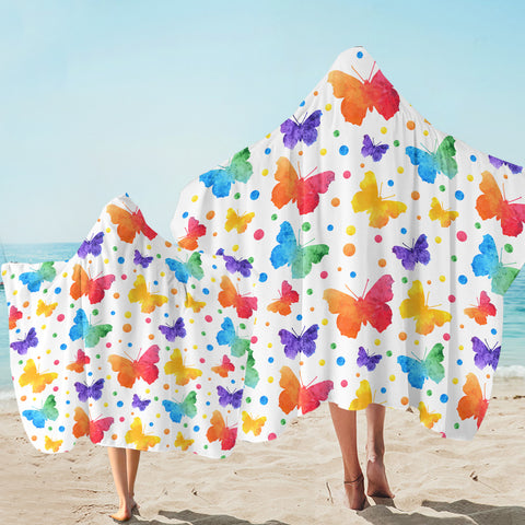 Image of Colorful Butterflies SW1842 Hooded Towel