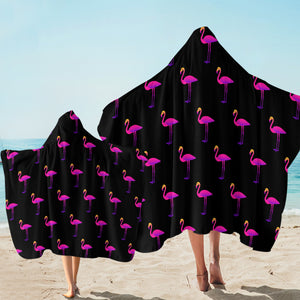 Purplish Flamingos SW1751 Hooded Towel