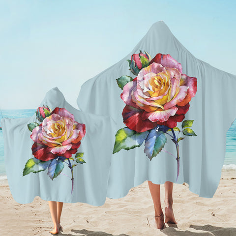 Image of Stunning Rose Light Blue SW1625 Hooded Towel