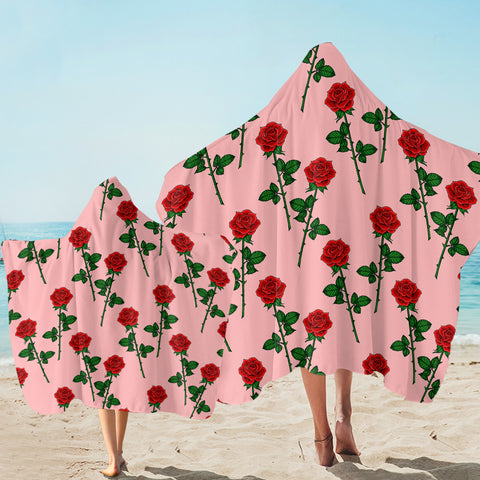 Image of Red Roses SW2051 Hooded Towel