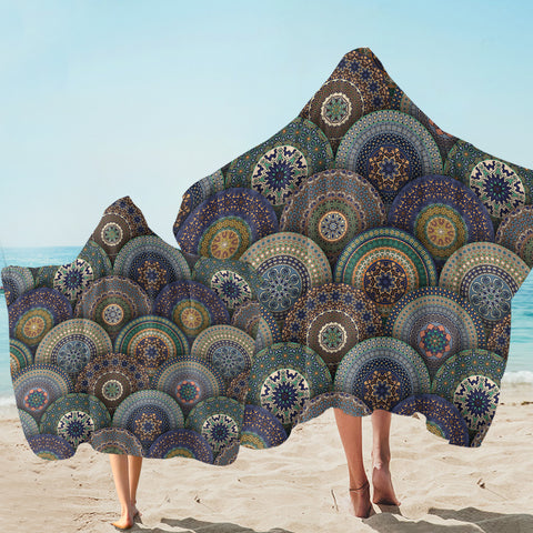 Image of Stylized Fish Scales SW1903 Hooded Towel