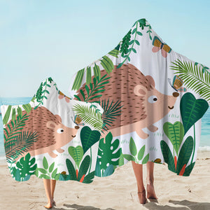 Hedgehog Forest Walk SW1630 Hooded Towel